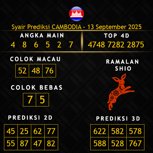 Prediksi Cambodia Hari Ini 13-september-2025