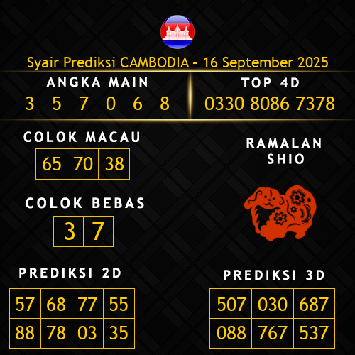 Prediksi Cambodia Hari Ini 16-september-2025