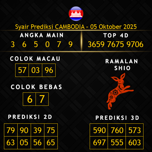 Prediksi Cambodia Hari Ini 5-oktober-2025