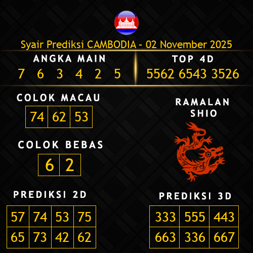 Prediksi Cambodia Hari Ini 2-november-2025