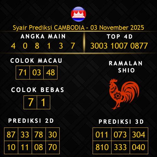 Prediksi Cambodia Hari Ini 3-november-2025