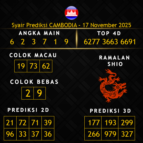 Prediksi Cambodia Hari Ini 17-november-2025
