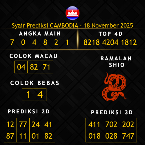 Prediksi Cambodia Hari Ini 18-november-2025