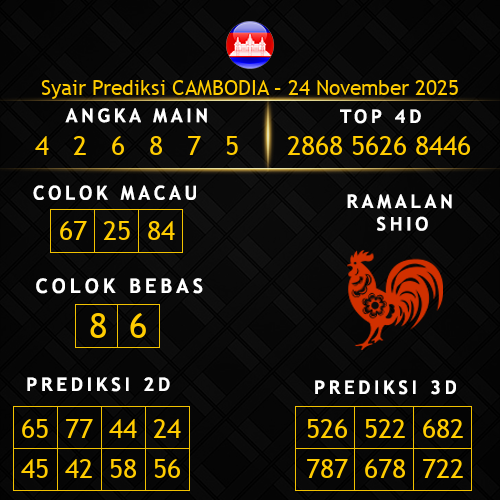 Prediksi Cambodia Hari Ini 24-november-2025