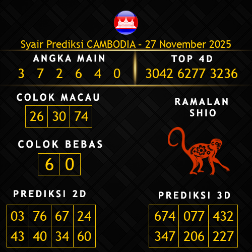 Prediksi Cambodia Hari Ini 27-november-2025