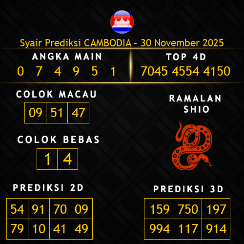 Prediksi Cambodia Hari Ini 30-november-2025