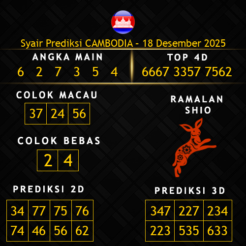 Prediksi Cambodia Hari Ini 18-desember-2025
