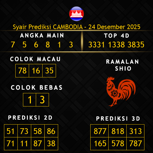 Prediksi Cambodia Hari Ini 24-desember-2025