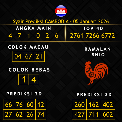 Prediksi Cambodia Hari Ini 5-januari-2026