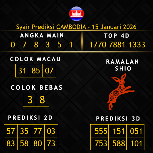 Prediksi Cambodia Hari Ini 15-januari-2026