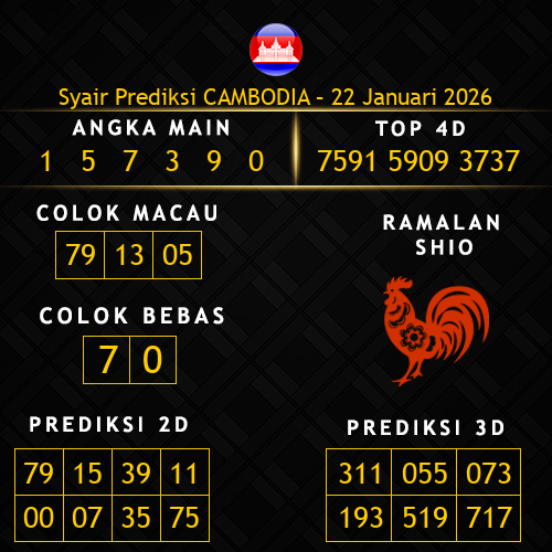 Prediksi Cambodia Hari Ini 22-januari-2026