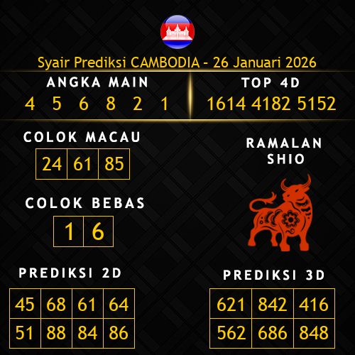 Prediksi Cambodia Hari Ini 26-januari-2026