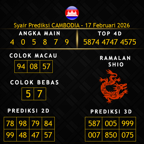 Prediksi Cambodia Hari Ini 17-februari-2026