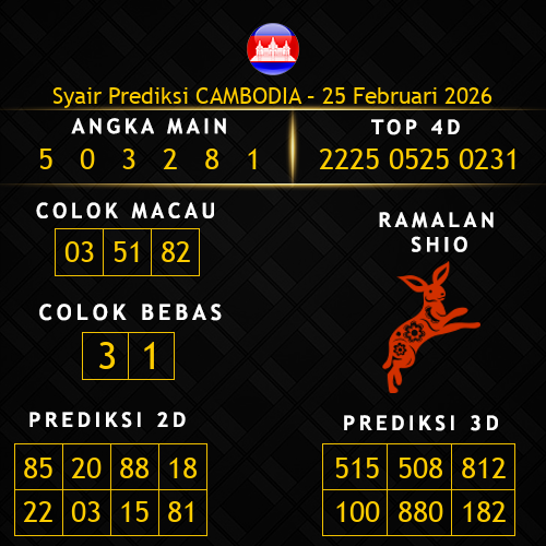 Prediksi Cambodia Hari Ini 25-februari-2026