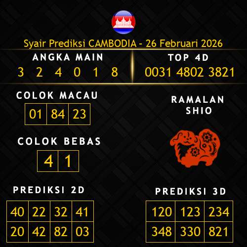 Prediksi Cambodia Hari Ini 26-februari-2026