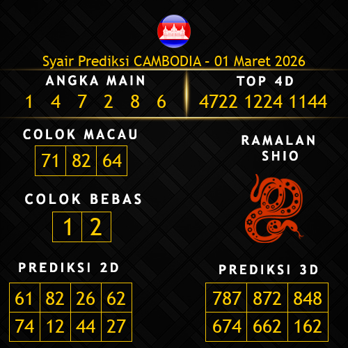 Prediksi Cambodia Hari Ini 1-maret-2026