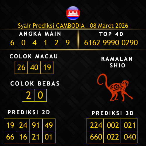 Prediksi Cambodia Hari Ini 8-maret-2026