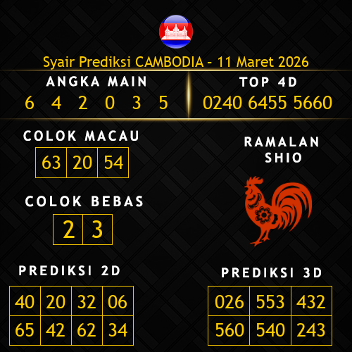 Prediksi Cambodia Hari Ini 11-maret-2026