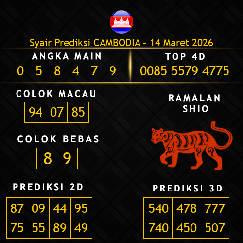 Prediksi Cambodia Hari Ini 14-maret-2026