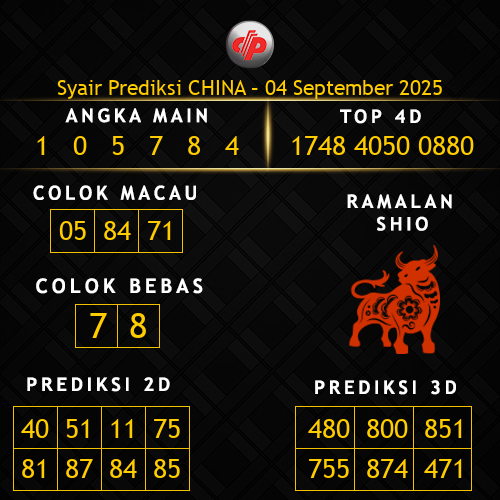 Prediksi China Hari Ini 4-september-2025