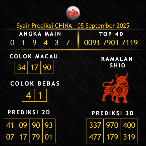 Prediksi China Hari Ini 5-september-2025