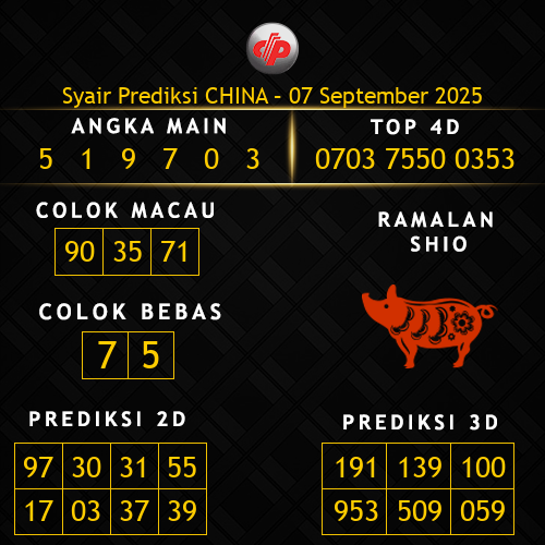 Prediksi China Hari Ini 7-september-2025