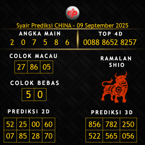 Prediksi China Hari Ini 9-september-2025