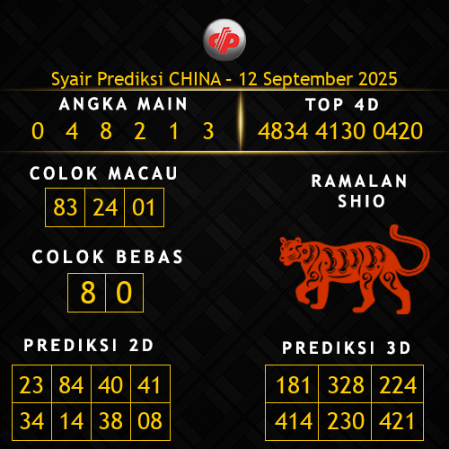 Prediksi China Hari Ini 12-september-2025