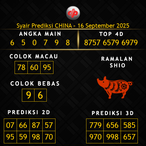 Prediksi China Hari Ini 16-september-2025
