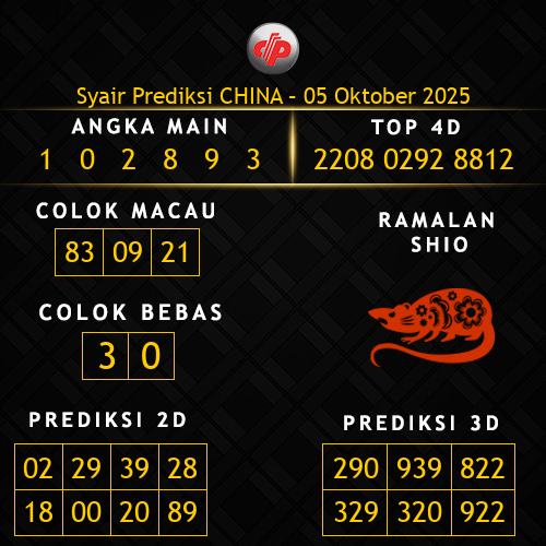 Prediksi China Hari Ini 5-oktober-2025