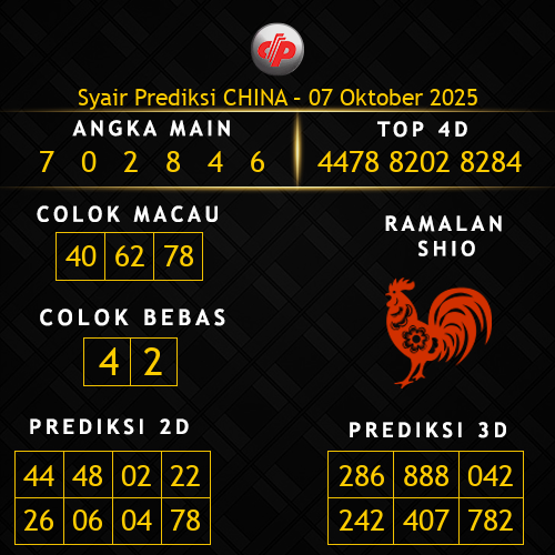 Prediksi China Hari Ini 7-oktober-2025