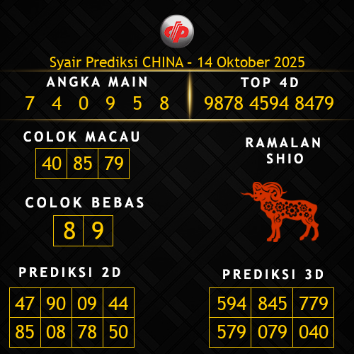 Prediksi China Hari Ini 14-oktober-2025