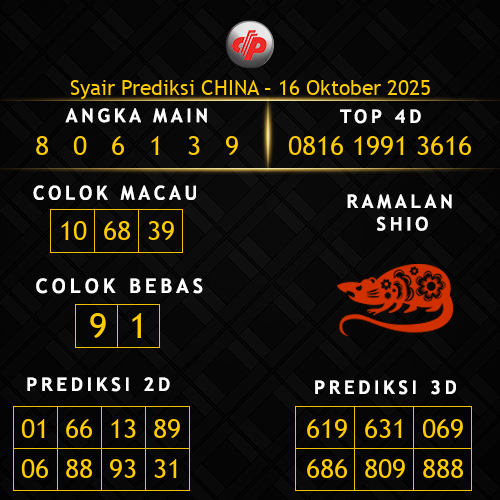 Prediksi China Hari Ini 16-oktober-2025