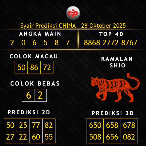 Prediksi China Hari Ini 28-oktober-2025