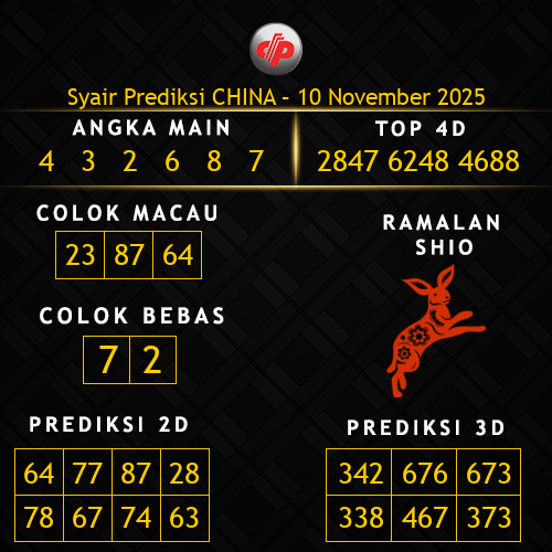 Prediksi China Hari Ini 10-november-2025