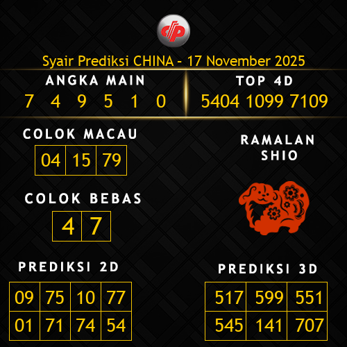 Prediksi China Hari Ini 17-november-2025
