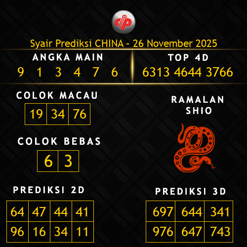 Prediksi China Hari Ini 26-november-2025