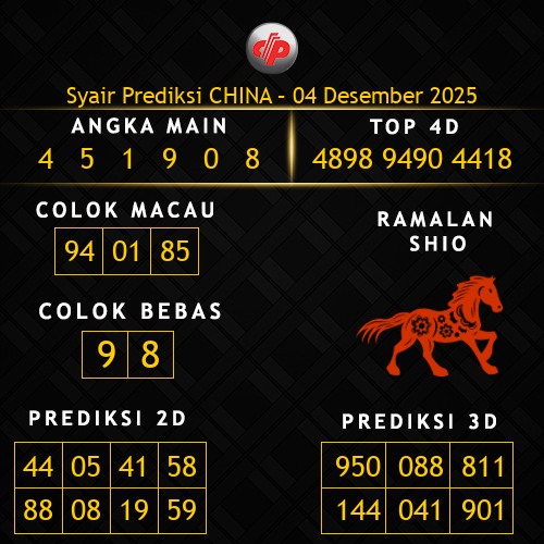 Prediksi China Hari Ini 4-desember-2025