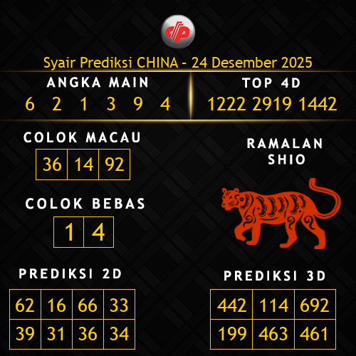 Prediksi China Hari Ini 24-desember-2025