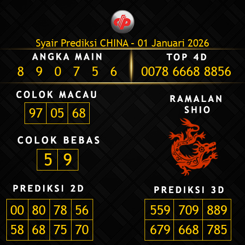Prediksi China Hari Ini 1-januari-2026