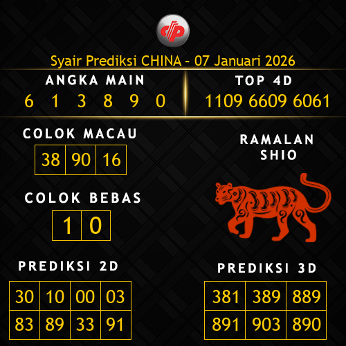 Prediksi China Hari Ini 7-januari-2026