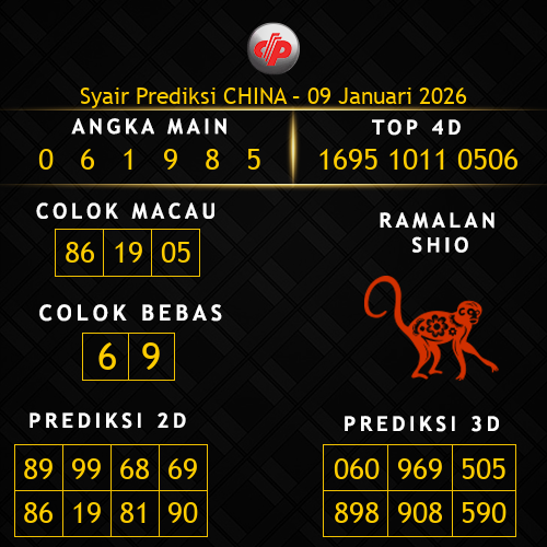 Prediksi China Hari Ini 9-januari-2026