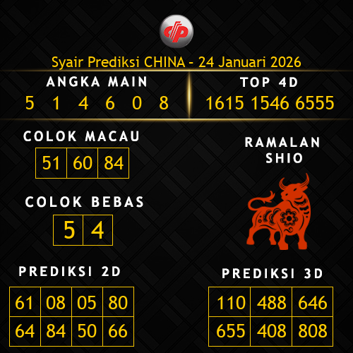 Prediksi China Hari Ini 24-januari-2026
