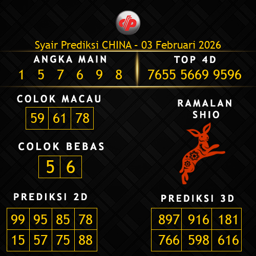 Prediksi China Hari Ini 3-februari-2026