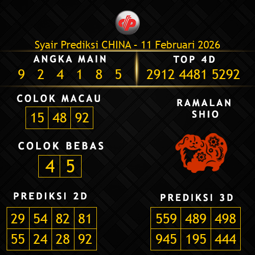 Prediksi China Hari Ini 11-februari-2026