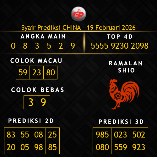 Prediksi China Hari Ini 19-februari-2026