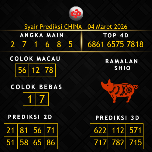 Prediksi China Hari Ini 4-maret-2026