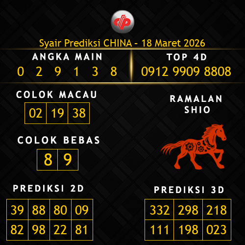Prediksi China Hari Ini 18-maret-2026