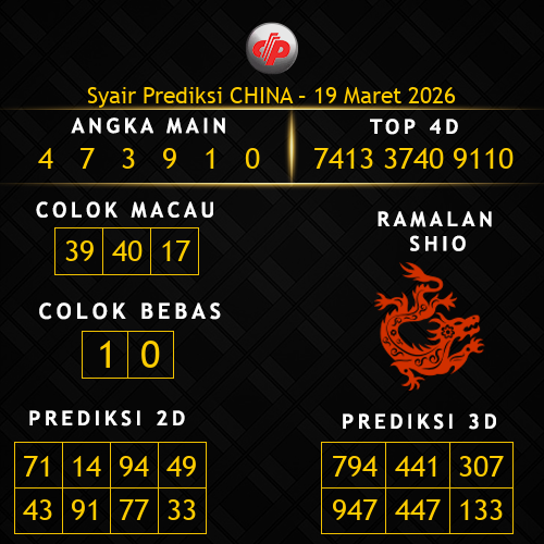 Prediksi China Hari Ini 19-maret-2026
