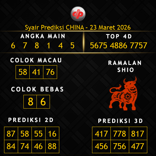 Prediksi China Hari Ini 23-maret-2026